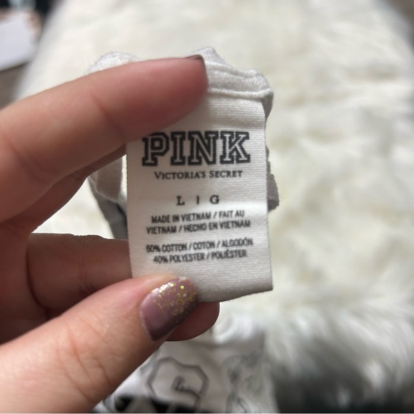 Size Large PINK Victoria’s Secret “Let’s Get Physical” Racerback Tank Top E3 - Picture 2 of 3